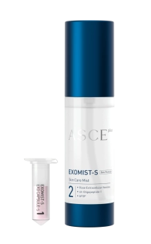 ASCEplus EXOMIST-S - мист с екзозоми от Rosa Damascena, меден пептид GHK-Cu, ниацинамид и витамин C за регенерация, anti-age грижа и сияен тен